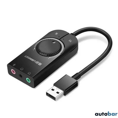 Звукова карта UGREEN CM129 USB External Stereo Sound Adapter 15cm (Black)(UGR-40964)