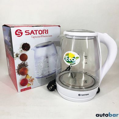 Електрочайник Satori SGK-4105-WT 1,8 л, стильний електричний чайник, чайники з підсвічуванням