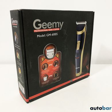 Машинка для стрижки Gemei GM-6005. Колір: синій з бежевим