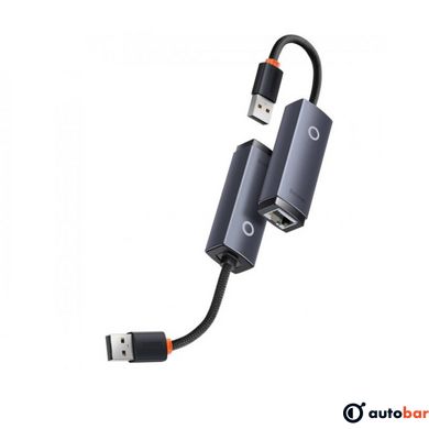 USB-Hub Baseus Lite Series Ethernet Adapter USB-A to RJ45 LAN Port (100Mbps) Black WKQX000001