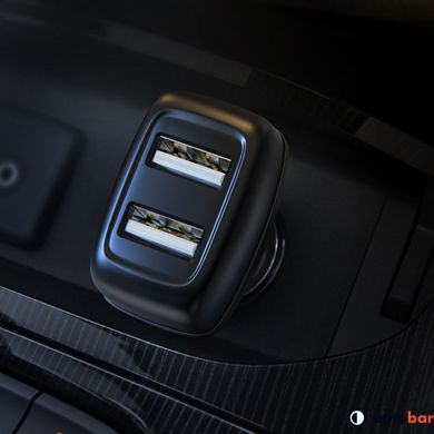 Автомобільний зарядний пристрій HOCO Z36 Leader dual port car charger set(iP) Black