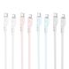 Кабель HOCO X97 Crystal color PD silicone charging data cable iP light gray