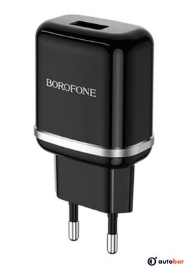Мережевий зарядний пристрій BOROFONE BA36A High speed single port QC3.0 charger set 18W(Type-C) Black