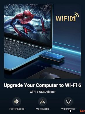 WI-FI-адаптер UGREEN CM499 AX1800 Dual-Band Wireless Adapter (Wi-Fi 6)(UGR-90340)