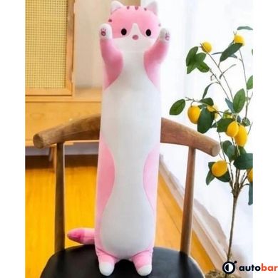 М'яка плюшева іграшка Довгий Кіт Батон котейка-подушка 50 см. Колір: рожевий