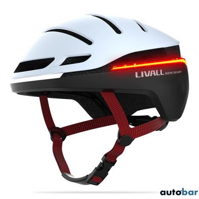 Захисний шолом Livall EVO21 (L) Snow (58-62см), передній та задній ліхтар поворотів та стопів, додаток, Bluetooth, пульт BR80