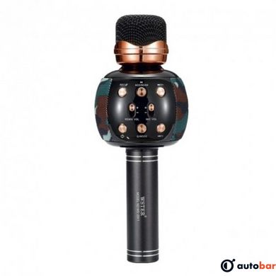 Бездротовий мікрофон караоке блютуз WSTER WS-2911 Bluetooth динамік. Колір: камуфляж