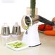 Овочерізка мультислайсер Tabletop Drum Grater Kitchen Master Терка для овочів та фруктів 3 насадки. Колір: білий