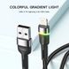 Кабель Essager Colorful LED USB Cable Fast Charging 2.4A USB-A to Lightning 1m black (EXCL-XCD01)