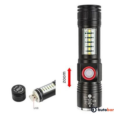 Ліхтар SY-1903C-P50+SMD+RGB Alarm, ЗУ USB, кишеньковий ліхтар із usb зарядкою, надпотужний ліхтарик