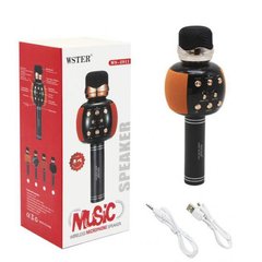 Бездротовий мікрофон караоке блютуз WSTER WS-2911 Bluetooth динамік. Колір: помаранчевий