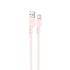 Кабель HOCO X97 Crystal color silicone charging data cable Type-C light pink