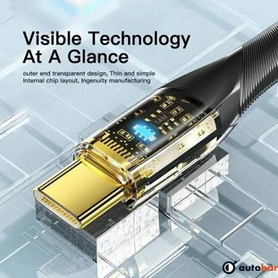 Кабель Essager Interstellar Transparent Design USB Charging Cable USB A to Type C 7A 1m black (EXCT-XJ01-P)