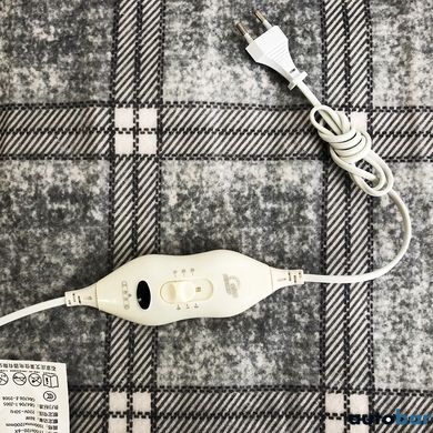 Простирадло електричне з сумкою Electric Blanket 150х120см (картата, Сіра)