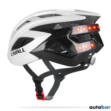 Захисний шолом Livall BH60SE NEO (L) White (55-61см), акустика, мікрофон, сигнали поворотів та стопів, додаток, пульт BR80, Bluetooth