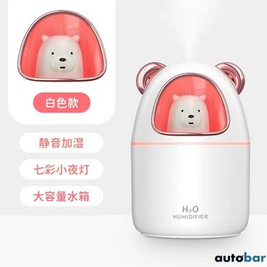 Зволожувач повітря Bear Humidifier H2O USB ведмежа на 300мл. Колір: білий