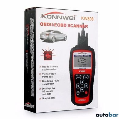 Професійний сканер для авто Konnwei KW808 OBD II/EOBD, Сканер для діагностики, Тестер діагностика ws55876-1