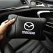 Набір шкіряних подушок Mazda з вишивкою логотипу + подарунок &ndash; шкіряний брелок