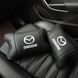 Набір шкіряних подушок Mazda з вишивкою логотипу + подарунок &ndash; шкіряний брелок