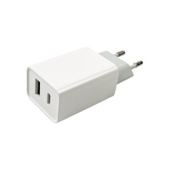 Мережевий зарядний пристрій Mibrand MI-206C Travel Charger USB-A + USB-C White MIWC/206CUCW