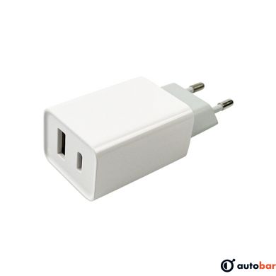 Мережевий зарядний пристрій Mibrand MI-206C Travel Charger USB-A + USB-C White