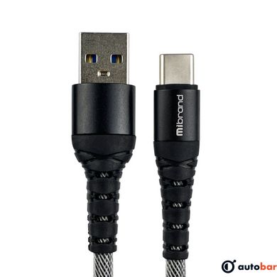 Кабель Mibrand MI-14 Fishing Net Charging Line USB for Type-C 2A 1m Black/Grey