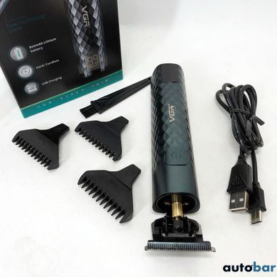 Тример для стрижки волосся, вусів, бороди VGR V-077 з USB зарядкою, корпус метал, триммер бездротовий ws57238