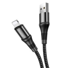 Кабель HOCO X50 USB to iP 2.4A, 1m, nylon, aluminum connectors, Black 6931474734198