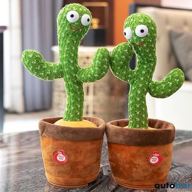 Інтерактивна іграшка Dancing cactus розмовляє танцюючий кактус, м'яка іграшка кактус, Плюшевий кактус ws17295