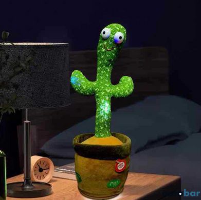 Інтерактивна іграшка Dancing cactus розмовляє танцюючий кактус, м'яка іграшка кактус, Плюшевий кактус ws17295