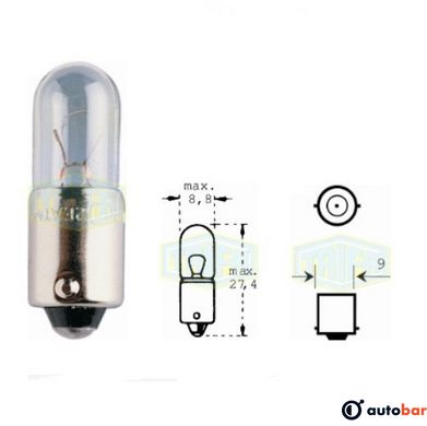 Лампа автомобільна Iндикаторна лампа Trifa 12V 6,0W BA 9s Xenon