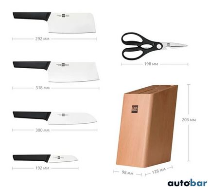 Набір ножів з 6 предметів Xiaomi HuoHou Hot Youth Set Of 6 Stainless Steel