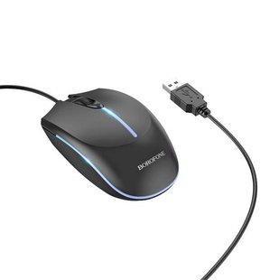 Миша BOROFONE BG10 Soaring game luminous wired mouse Black