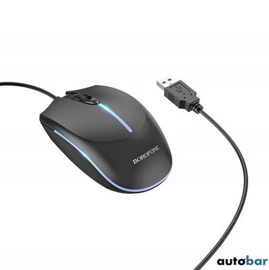 Миша BOROFONE BG10 Soaring game luminous wired mouse Black