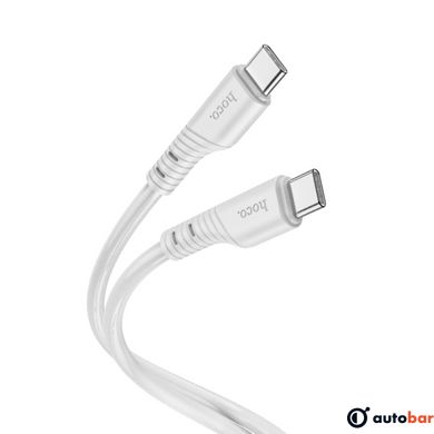 Кабель HOCO X97 Crystal color 60W silicone charging data cable Type-C to Type-C light gray