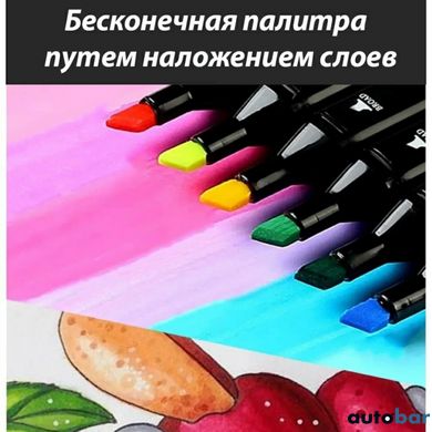 Набір двосторонніх маркерів sketch 80шт, Скетч-маркери для малювання, Фломастери тач Художній ws58553