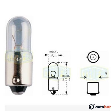 Лампа автомобільна Iндикаторна лампа Trifa 12V 4,0W BA 9s