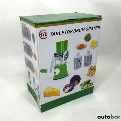 Овочерізка мультислайсер Tabletop Drum Grater Kitchen Master Терка для овочів та фруктів 3 насадки. Колір: червоний