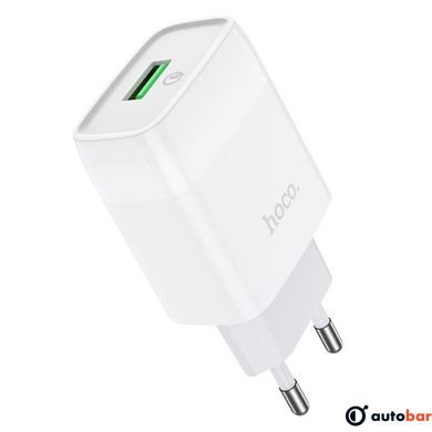 Мережевий зарядний пристрій HOCO C72Q Glorious single port QC3.0 charger 18W White
