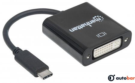 Перехідник USB3.1 Type-C --> DVI (F), Manhattan 152051