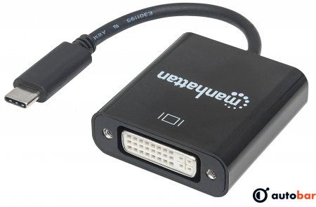 Перехідник USB3.1 Type-C --> DVI (F), Manhattan 152051