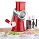 Овочерізка мультислайсер Tabletop Drum Grater Kitchen Master Терка для овочів та фруктів 3 насадки. Колір: червоний