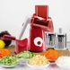 Овочерізка мультислайсер Tabletop Drum Grater Kitchen Master Терка для овочів та фруктів 3 насадки. Колір: червоний