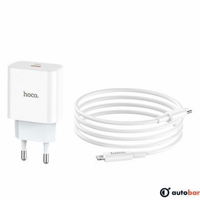Мережевий зарядний пристрій HOCO C76A Plus Speed source PD20W charger set(C to iP) White 6931474746924