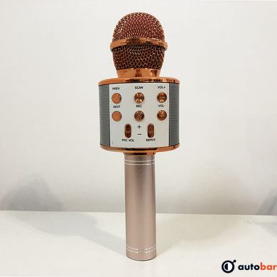 Безпровідний мікрофон для караоке WS-858 WSTER. Колір: рожеве золото