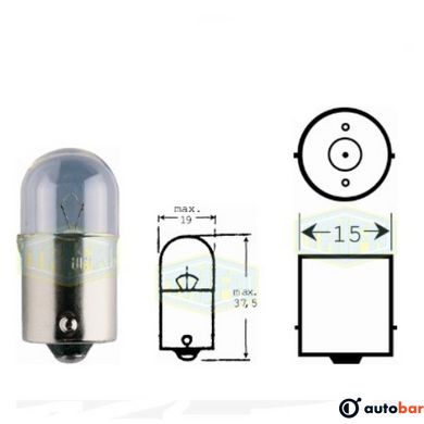 Лампа автомобільна денного світла Trifa 12V 5W R5W BA 15s (Longlife)