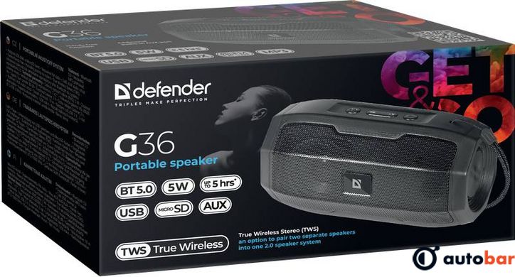 Акустична система 1.0 Defender G36 5W, bluetooth, FM/USB/TF/AUX 65036