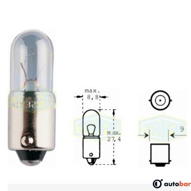 Лампа автомобільна денного світла Trifa 12V 4W T4W BA 9s (Longlife)