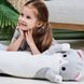 Гігантська м'яка плюшева іграшка Довгий Кіт Батон котейка-подушка 110 см. Колір: сірий