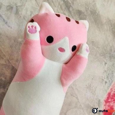 Гігантська м'яка плюшева іграшка Довгий Кіт Батон котейка-подушка 110 см. Колір: рожевий